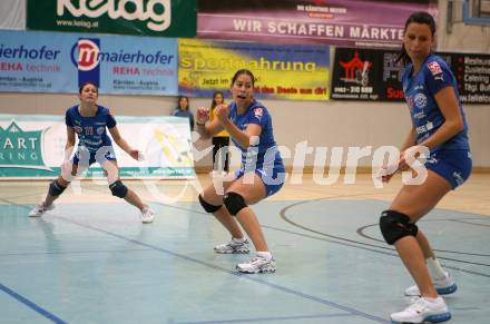 Volleyball Bundesliga. ATSC Wildcats gegen Zok Rijeka.  Anna Hoedl, Kerstin Pichler, Mojca Dolinar (Wildcats). Klagenfurt, 13.10.2007
Foto: Kuess
---
pressefotos, pressefotografie, kuess, qs, qspictures, sport, bild, bilder, bilddatenbank