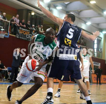 Basketball Bundesliga. Woerthersee Piraten gegen Team Panthers Fuerstenfeld. Marquis Wright (Piraten). Klagenfurt, am 14.10.2007.
Foto: Kuess
---
pressefotos, pressefotografie, kuess, qs, qspictures, sport, bild, bilder, bilddatenbank