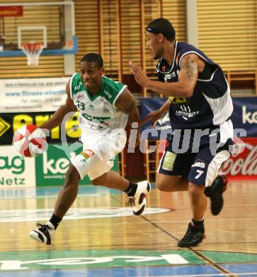 Basketball Bundesliga. Woerthersee Piraten gegen Team Panthers Fuerstenfeld. Melvin Creddle (Piraten), Anthony Shavies (Fuerstenfeld). Klagenfurt, am 14.10.2007.
Foto: Kuess
---
pressefotos, pressefotografie, kuess, qs, qspictures, sport, bild, bilder, bilddatenbank