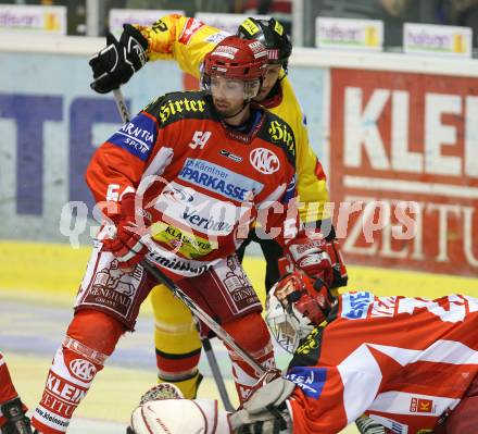 Erste Bank Eishockey Bundesliga. KAC gegen Vienna Capitals. Andrew Schneider, Andrew Verner (KAC), Marcel Rodman (Caps). Klagenfurt, am 19.10.2007.
Foto: Kuess
---
pressefotos, pressefotografie, kuess, qs, qspictures, sport, bild, bilder, bilddatenbank