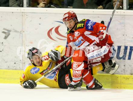 Erste Bank Eishockey Bundesliga. KAC gegen Vienna Capitals. Jeremy Rebek (KAC), Christian Dolezal (Caps). Klagenfurt, am 19.10.2007.
Foto: Kuess
---
pressefotos, pressefotografie, kuess, qs, qspictures, sport, bild, bilder, bilddatenbank