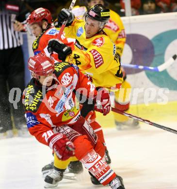 Erste Bank Eishockey Bundesliga. KAC gegen Vienna Capitals. Mike Craig (KAC), Marc Tropper (Caps). Klagenfurt, am 19.10.2007.
Foto: Kuess
---
pressefotos, pressefotografie, kuess, qs, qspictures, sport, bild, bilder, bilddatenbank