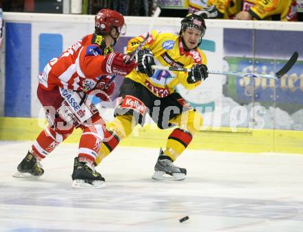 Erste Bank Eishockey Bundesliga. KAC gegen Vienna Capitals. Benjamin Thomson (KAC), Christian Dolezal (Caps). Klagenfurt, am 19.10.2007.
Foto: Kuess
---
pressefotos, pressefotografie, kuess, qs, qspictures, sport, bild, bilder, bilddatenbank