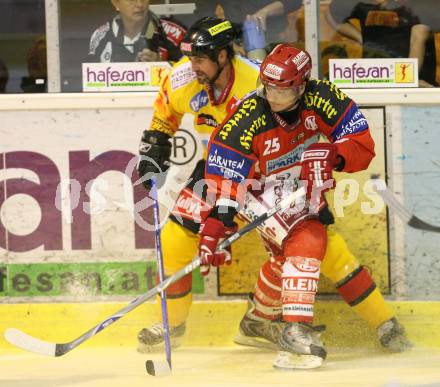 Erste Bank Eishockey Bundesliga. KAC gegen Vienna Capitals. Kirk Furey (KAC), Sean Selmser (Caps). Klagenfurt, am 19.10.2007.
Foto: Kuess
---
pressefotos, pressefotografie, kuess, qs, qspictures, sport, bild, bilder, bilddatenbank