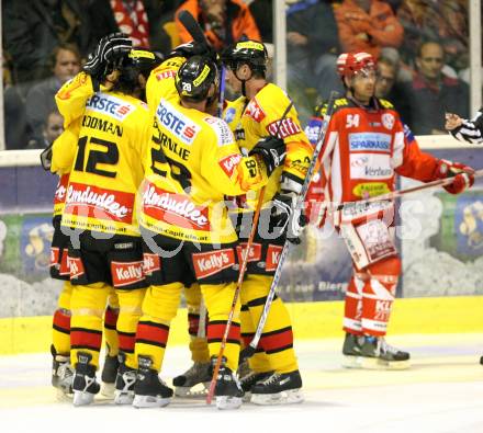 Erste Bank Eishockey Bundesliga. KAC gegen Vienna Capitals. Torjubel (Caps). Klagenfurt, am 19.10.2007.
Foto: Kuess
---
pressefotos, pressefotografie, kuess, qs, qspictures, sport, bild, bilder, bilddatenbank