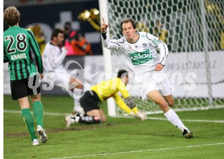 Fussball Bundesliga. SK Austria Kaernten gegen FC Wacker Innsbruck. Torjubel Kaernten. Torschuetze Gerald Krajic (Austria). Klagenfurt, am 20.10.2007.
Foto: Kuess
---
pressefotos, pressefotografie, kuess, qs, qspictures, sport, bild, bilder, bilddatenbank