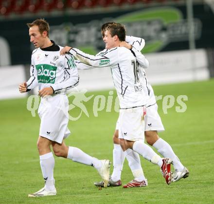 Fussball Bundesliga. SK Austria Kaernten gegen FC Wacker Innsbruck. Zlatko Junuzovic, Manuel Ortlechner  (Kaernten). bet at home. Klagenfurt, am 20.10.2007.
Foto: Kuess
---
pressefotos, pressefotografie, kuess, qs, qspictures, sport, bild, bilder, bilddatenbank