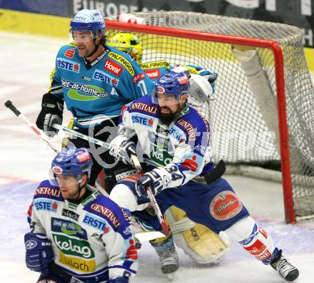 Erste Bank Eishockey Bundesliga. VSV gegen Black Wings Linz.  Markus Peintner (VSV), Francois Groleau (Linz). Villach, am 20.10.2007.
Foto: Kuess
---
pressefotos, pressefotografie, kuess, qs, qspictures, sport, bild, bilder, bilddatenbank