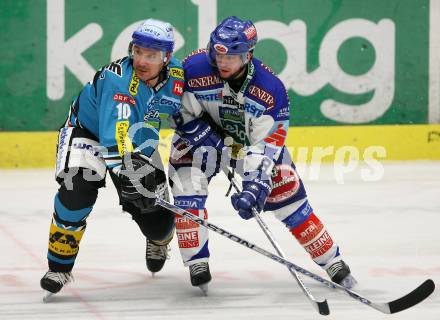 Erste Bank Eishockey Bundesliga. VSV gegen Black Wings Linz.  Roland Kaspitz (VSV), Kent Salfi  (Linz). Villach, am 20.10.2007.
Foto: Kuess
---
pressefotos, pressefotografie, kuess, qs, qspictures, sport, bild, bilder, bilddatenbank