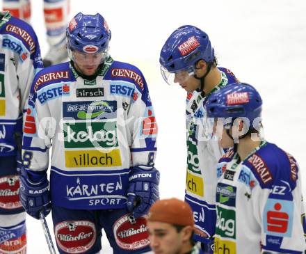 Erste Bank Eishockey Bundesliga. VSV gegen Black Wings Linz.  Enttaeuschung. Roland Kaspitz, Thomas Raffl (VSV). Villach, am 20.10.2007.
Foto: Kuess
---
pressefotos, pressefotografie, kuess, qs, qspictures, sport, bild, bilder, bilddatenbank