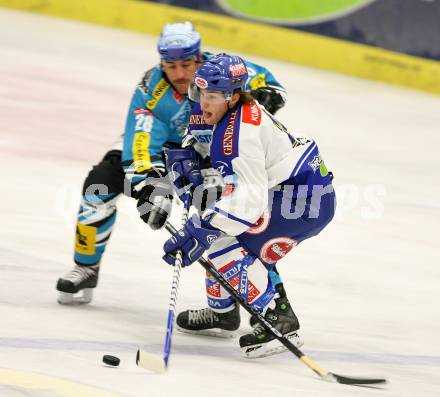 Erste Bank Eishockey Bundesliga. VSV gegen Black Wings Linz.  Niko Toff (VSV), Bard Tiley (Linz). Villach, am 20.10.2007.
Foto: Kuess
---
pressefotos, pressefotografie, kuess, qs, qspictures, sport, bild, bilder, bilddatenbank