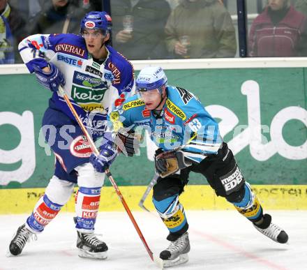 Erste Bank Eishockey Bundesliga. VSV gegen Black Wings Linz.  Martin Oraze (VSV), Markus Schlacher (Linz). Villach, am 20.10.2007.
Foto: Kuess
---
pressefotos, pressefotografie, kuess, qs, qspictures, sport, bild, bilder, bilddatenbank