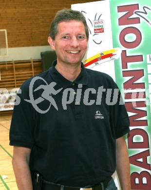 Badminton Bundesliga. ASKOE Kelag Kaernten.  Badminton Praesident Joachim Bergner. Klagenfurt, am 20.10.2007.
Foto: Kuess
---
pressefotos, pressefotografie, kuess, qs, qspictures, sport, bild, bilder, bilddatenbank