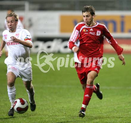 Fussball Red Zac. FC Kaernten gegen Trenkwalder SKS. Guido Burgstaller (FCK), Roman Maehlich (SKS). Klagenfurt, am 26.10.2007.
Foto: Kuess
---
pressefotos, pressefotografie, kuess, qs, qspictures, sport, bild, bilder, bilddatenbank