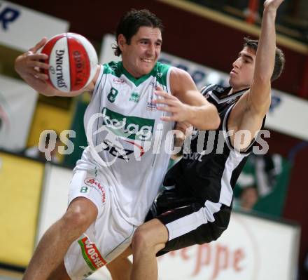 Basketball Bundesliga. Woerthersee Piraten gegen Team Guessing Knights. Andreas Kuttnig (Piraten), Manuel Jandrasits (Guessing). Klagenfurt, am 26.10.2007.
Foto: Kuess
---
pressefotos, pressefotografie, kuess, qs, qspictures, sport, bild, bilder, bilddatenbank