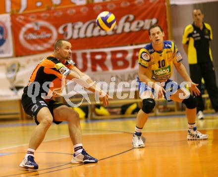 Volleyball Challenge Cup. SK Posojilnica Aich/Dob gegen Generali Haching. Martin Pipa, Nejc Pusnik (Aich/Dob). Prevalje, am 27.10.2007.
Foto: Kuess
---
pressefotos, pressefotografie, kuess, qs, qspictures, sport, bild, bilder, bilddatenbank