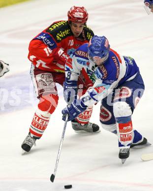 Erste Bank Eishockey Bundesliga. VSV gegen KAC. Roland Kaspitz (VSV), Warren Norris (KAC). Villach, am 28.10.2007.
Foto: Kuess
---
pressefotos, pressefotografie, kuess, qs, qspictures, sport, bild, bilder, bilddatenbank