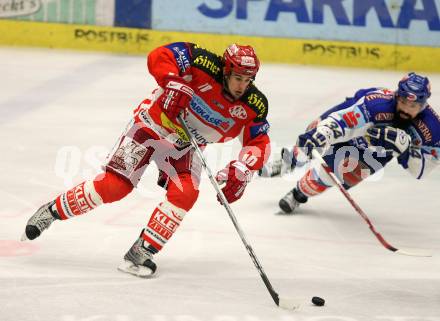 Erste Bank Eishockey Bundesliga. VSV gegen KAC. Markus Peintner (VSV), Warren Norris (KAC). Villach, am 28.10.2007.
Foto: Kuess
---
pressefotos, pressefotografie, kuess, qs, qspictures, sport, bild, bilder, bilddatenbank