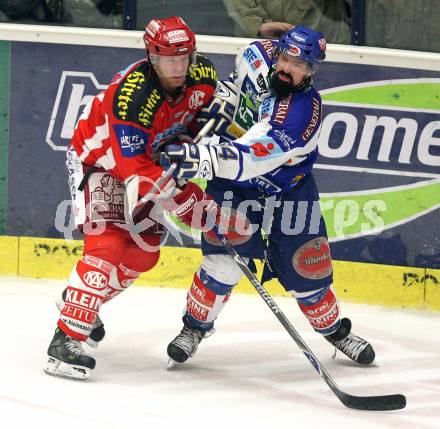 Erste Bank Eishockey Bundesliga. VSV gegen KAC. Markus peintner (VSV), Jeremy Rebek (KAC). Villach, am 28.10.2007.
Foto: Kuess
---
pressefotos, pressefotografie, kuess, qs, qspictures, sport, bild, bilder, bilddatenbank