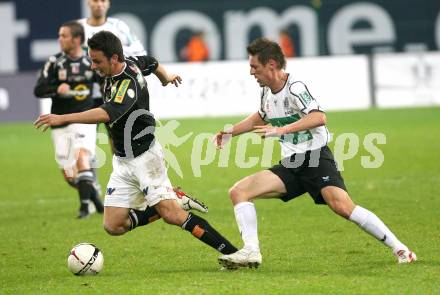 Fussball Bundesliga. T-Mobile. SK Austria Kaernten gegenCashpoint SCR Altach. Gernot Plassnegger (Kaernten), Enrico Pfister (Altach). Klagenfurt, am 31.10.2007.
Foto: Kuess
---
pressefotos, pressefotografie, kuess, qs, qspictures, sport, bild, bilder, bilddatenbank