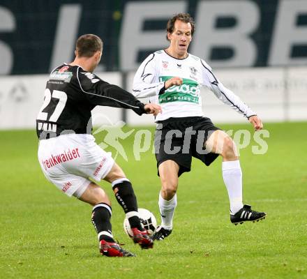 Fussball Bundesliga. T-Mobile. SK Austria Kaernten gegen Cashpoint SCR Altach. Gerald Krajic (Kaernten), Alan Orman (Altach). Klagenfurt, am 31.10.2007.
Foto: Kuess
---
pressefotos, pressefotografie, kuess, qs, qspictures, sport, bild, bilder, bilddatenbank