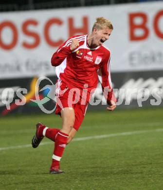 Fussball Red Zac Liga. FC Kaernten gegen FC Lustenau. Torjubel Thomas Hinum (FCK). Klagenfurt, am 2.11.2007.
Foto: Kuess
---
pressefotos, pressefotografie, kuess, qs, qspictures, sport, bild, bilder, bilddatenbank