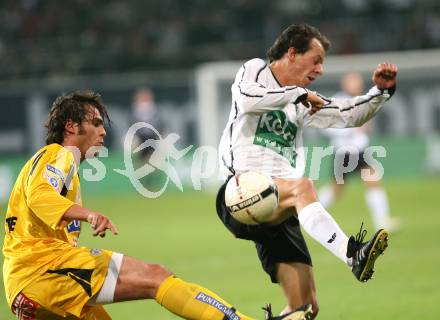 Fussball Bundesliga. T-Mobile. SK Austria Kaernten gegen SK Puntigamer Sturm Graz. Gerald Krajic (Kaernten), Fabian Lamotte (Sturm). Klagenfurt, am 3.11.2007.
Foto: Kuess
---
pressefotos, pressefotografie, kuess, qs, qspictures, sport, bild, bilder, bilddatenbank