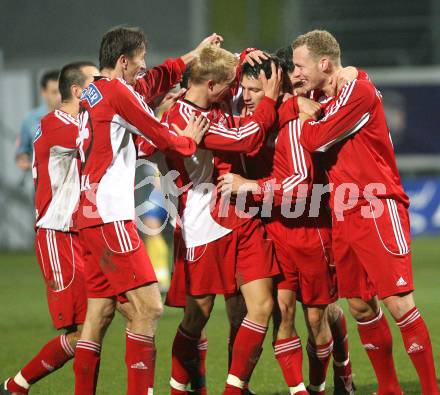 Fussball Red Zac Liga. FC Kaernten gegen FC Lustenau. Torjubel (FCK). Klagenfurt, am 2.11.2007.
Foto: Kuess
---
pressefotos, pressefotografie, kuess, qs, qspictures, sport, bild, bilder, bilddatenbank