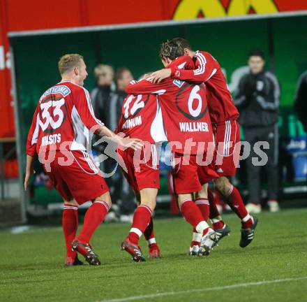 Fussball Red Zac Liga. FC Kaernten gegen FC Lustenau. Torjubel  (FCK). Klagenfurt, am 2.11.2007.
Foto: Kuess
---
pressefotos, pressefotografie, kuess, qs, qspictures, sport, bild, bilder, bilddatenbank