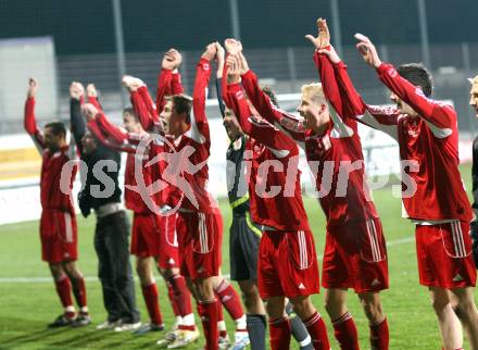 Fussball Red Zac Liga. FC Kaernten gegen FC Lustenau. Jubel FCK. Klagenfurt, am 2.11.2007.
Foto: Kuess
---
pressefotos, pressefotografie, kuess, qs, qspictures, sport, bild, bilder, bilddatenbank