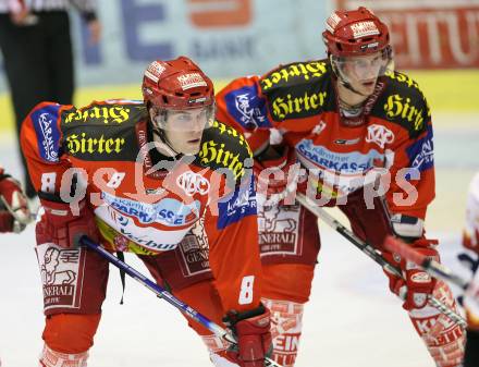 EBEL Erste Bank Eishockey Bundesliga. KAC gegen HK Acroni Jesenice. Christoph Quantschnig, Christian Ban (KAC). Klagenfurt, am 4.11.2007.
Foto: Kuess
---
pressefotos, pressefotografie, kuess, qs, qspictures, sport, bild, bilder, bilddatenbank