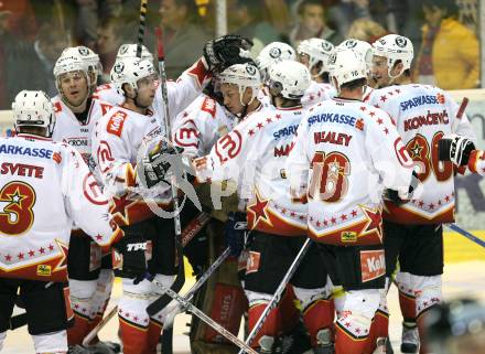 EBEL Erste Bank Eishockey Bundesliga. KAC gegen HK Acroni Jesenice. Jubel (Jesenice). Klagenfurt, am 4.11.2007.
Foto: Kuess
---
pressefotos, pressefotografie, kuess, qs, qspictures, sport, bild, bilder, bilddatenbank