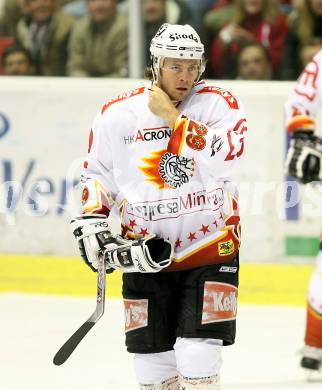 EBEL Erste Bank Eishockey Bundesliga. KAC gegen HK Acroni Jesenice. Markus Matthiasson (Jesenice). Klagenfurt, am 4.11.2007.
Foto: Kuess
---
pressefotos, pressefotografie, kuess, qs, qspictures, sport, bild, bilder, bilddatenbank