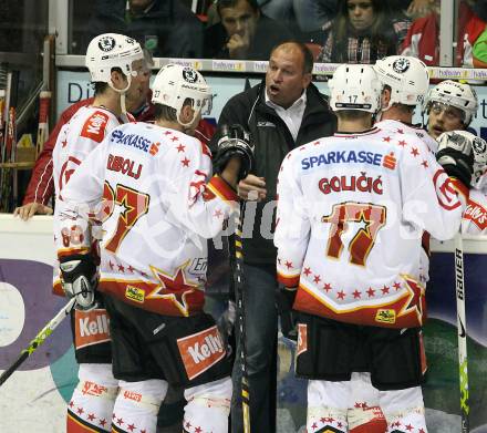 EBEL Erste Bank Eishockey Bundesliga. KAC gegen HK Acroni Jesenice. Timeout. Trainer Kim Collins (Jesenice). Klagenfurt, am 4.11.2007.
Foto: Kuess
---
pressefotos, pressefotografie, kuess, qs, qspictures, sport, bild, bilder, bilddatenbank