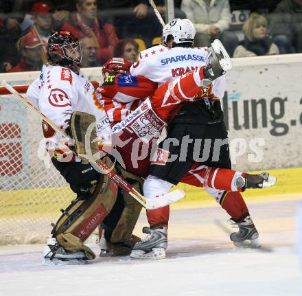 EBEL Erste Bank Eishockey Bundesliga. KAC gegen HK Acroni Jesenice. David Schuller (KAC), Robert Kristan, Ales Kranjc  (Jesenice). Klagenfurt, am 4.11.2007.
Foto: Kuess
---
pressefotos, pressefotografie, kuess, qs, qspictures, sport, bild, bilder, bilddatenbank