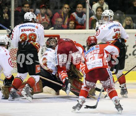 EBEL Erste Bank Eishockey Bundesliga. KAC gegen HK Acroni Jesenice. Mike Craig, Chris Harand (KAC), Ales kranjc, Robert kristan (Jesenice). Klagenfurt, am 4.11.2007.
Foto: Kuess
---
pressefotos, pressefotografie, kuess, qs, qspictures, sport, bild, bilder, bilddatenbank