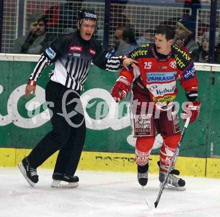 Erste Bank Eishockey Bundesliga. VSV gegen KAC. Kirk Furey (KAC), Schiedsrichter. Villach, am 28.10.2007.
Foto: Kuess
---
pressefotos, pressefotografie, kuess, qs, qspictures, sport, bild, bilder, bilddatenbank