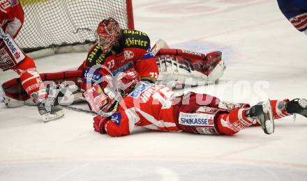 Erste Bank Eishockey Bundesliga. VSV gegen KAC. Hannes Enzenhofer, Philippe Horsky (KAC). Villach, am 28.10.2007.
Foto: Kuess
---
pressefotos, pressefotografie, kuess, qs, qspictures, sport, bild, bilder, bilddatenbank