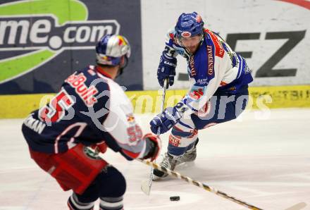 EBEL. Eishockey Bundesliga. VSV gegen Red Bull Salzburg. Nikolas Petrik (VSV), Richard Jackman (Salzburg). Bet at home. SEZ. Villach, am 9.11.2007.
Foto: Kuess
---
pressefotos, pressefotografie, kuess, qs, qspictures, sport, bild, bilder, bilddatenbank