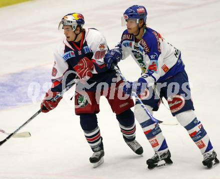 EBEL. Eishockey Bundesliga. VSV gegen Red Bull Salzburg. Thomas Raffl (VSV), Martin Mairitsch (Salzburg). Villach, am 9.11.2007.
Foto: Kuess
---
pressefotos, pressefotografie, kuess, qs, qspictures, sport, bild, bilder, bilddatenbank