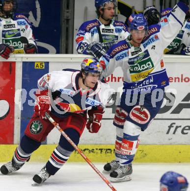 EBEL. Eishockey Bundesliga. VSV gegen Red Bull Salzburg. Marc Brown (VSV), Matthias Trattnig (Salzburg). Villach, am 9.11.2007.
Foto: Kuess
---
pressefotos, pressefotografie, kuess, qs, qspictures, sport, bild, bilder, bilddatenbank