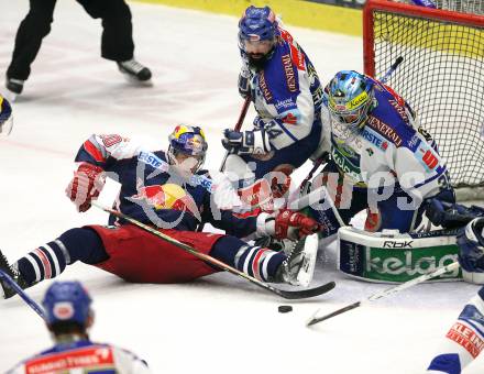 EBEL. Eishockey Bundesliga. VSV gegen Red Bull Salzburg. Markus Peintner, Gert Prohaska (VSV), Daniel Welser (Salzburg). Villach, am 9.11.2007.
Foto: Kuess
---
pressefotos, pressefotografie, kuess, qs, qspictures, sport, bild, bilder, bilddatenbank