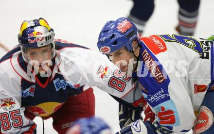 EBEL. Eishockey Bundesliga. VSV gegen Red Bull Salzburg. Dany Bousquet (VSV), Philipp Pinter (Salzburg). Villach, am 9.11.2007.
Foto: Kuess
---
pressefotos, pressefotografie, kuess, qs, qspictures, sport, bild, bilder, bilddatenbank
