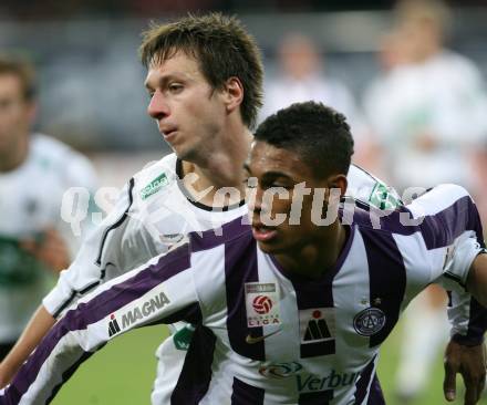 Fussball Bundesliga. T-Mobile. SK Austria Kaernten gegen FK Austria Wien. Wolfgang Bubenik (Kaernten), Rubin Rafael Okotie (Wien). Klagenfurt, am 11.11.2007.
Foto: Kuess
---
pressefotos, pressefotografie, kuess, qs, qspictures, sport, bild, bilder, bilddatenbank