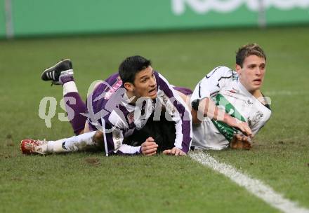 Fussball Bundesliga. T-Mobile. SK Austria Kaernten gegen FK Austria Wien. Zlatko Junuzovic (Kaernten), Mario Majstorovic (Wien). Klagenfurt, am 11.11.2007.
Foto: Kuess
---
pressefotos, pressefotografie, kuess, qs, qspictures, sport, bild, bilder, bilddatenbank