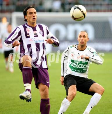 Fussball Bundesliga. T-Mobile. SK Austria Kaernten gegen FK Austria Wien. Patrick Wolf (Kaernten), Milenko Acimovic (Wien). Klagenfurt, am 11.11.2007.
Foto: Kuess
---
pressefotos, pressefotografie, kuess, qs, qspictures, sport, bild, bilder, bilddatenbank