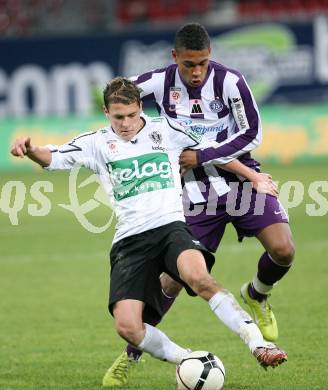 Fussball Bundesliga. T-Mobile. SK Austria Kaernten gegen FK Austria Wien. Zlatko Junuzovic (Kaernten), Rubin Rafael Okotie (Wien). Klagenfurt, am 11.11.2007.
Foto: Kuess
---
pressefotos, pressefotografie, kuess, qs, qspictures, sport, bild, bilder, bilddatenbank