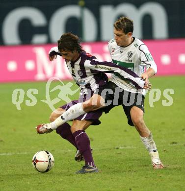 Fussball Bundesliga. T-Mobile. SK Austria Kaernten gegen FK Austria Wien. Zlatko Junuzovic (Kaernten), Emin Sulimani (Wien). Klagenfurt, am 11.11.2007.
Foto: Kuess
---
pressefotos, pressefotografie, kuess, qs, qspictures, sport, bild, bilder, bilddatenbank