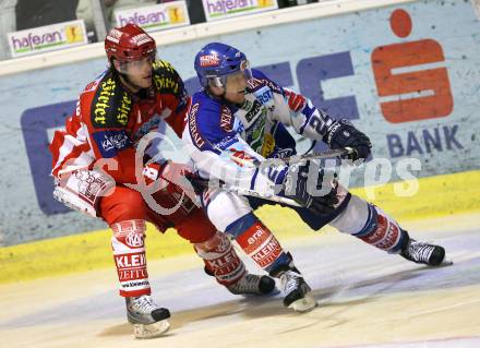 EBEL. Erste Bank Eishockey Bundesliga. KAC gegen VSV. Christoph Quantschnig (KAC), Guenther Lanzinger (VSV). Kaerntner Sparkasse. Klagenfurt, am 11.11.2007.
Foto: Kuess
---
pressefotos, pressefotografie, kuess, qs, qspictures, sport, bild, bilder, bilddatenbank