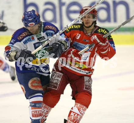 EBEL. Erste Bank Eishockey Bundesliga. KAC gegen VSV. Christian Ban (KAC), Wolfgang Kromp (VSV). Hafesan. Klagenfurt, am 11.11.2007.
Foto: Kuess
---
pressefotos, pressefotografie, kuess, qs, qspictures, sport, bild, bilder, bilddatenbank